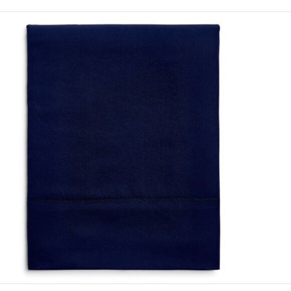 Hotel Collection 680 Thread Count 100% Supima Cotton Flat Sheet, Queen, Navy - Picture 1 of 1